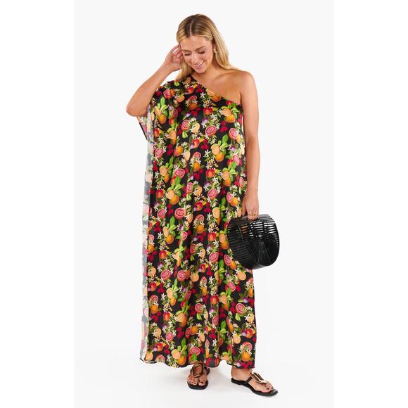 NEW Show Me Your Mumu Tropez One Shoulder Maxi Dress Tropical Sangria Size Large - Picture 1 of 6